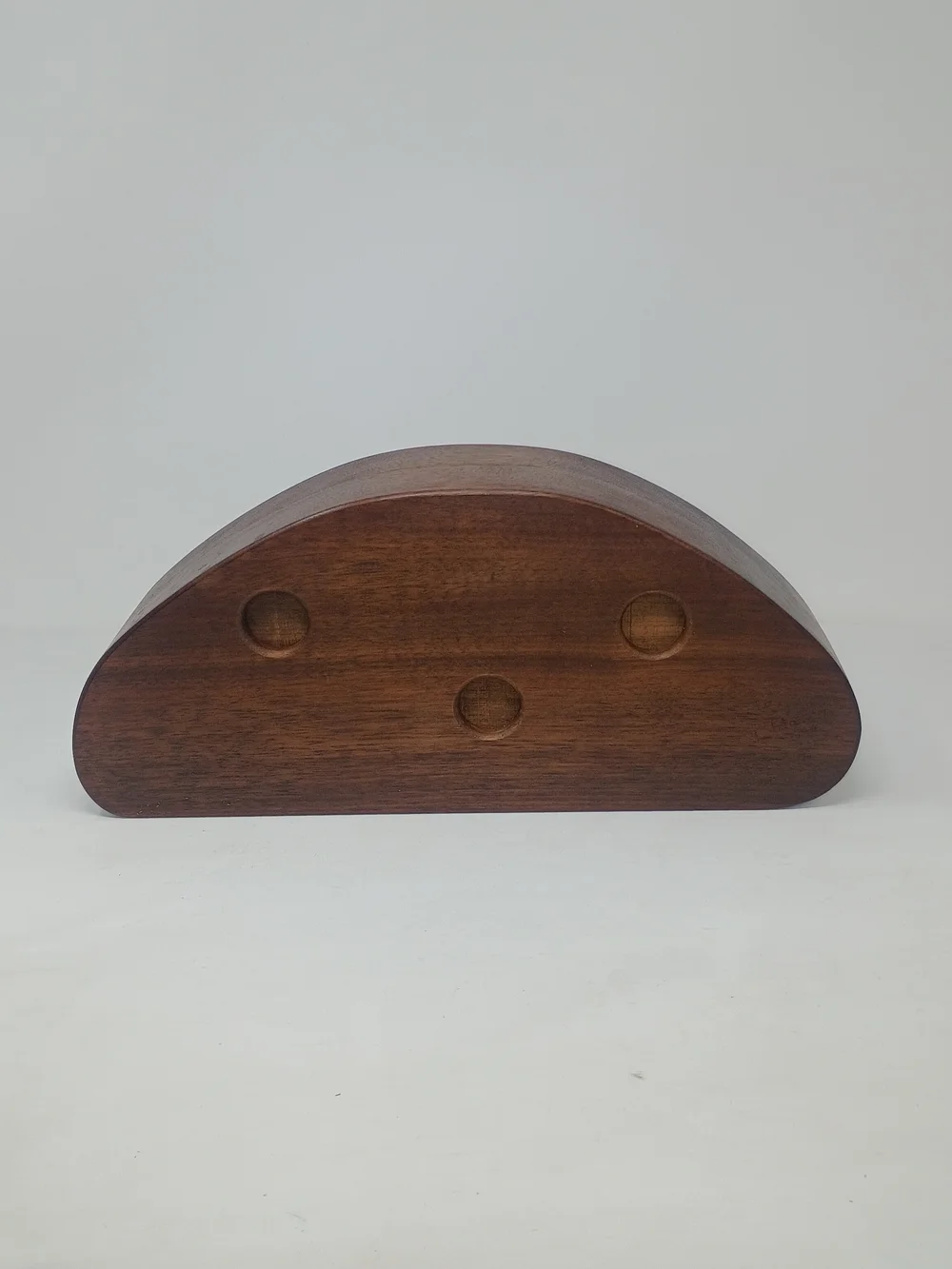 Vintage Hand-Carved Bandsaw Wooden 3-Drawer Teardrop Jewelry Box–Keepsake